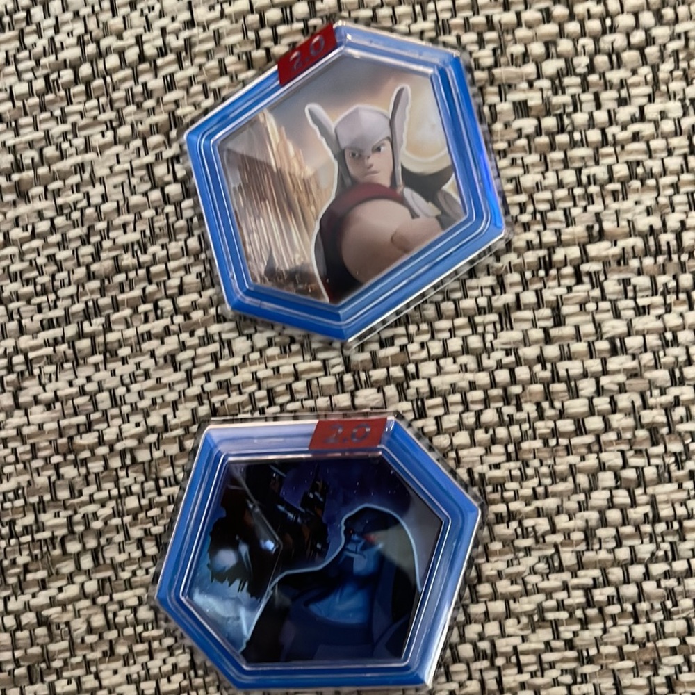 Disney Infinity 2.0 Power Discs.